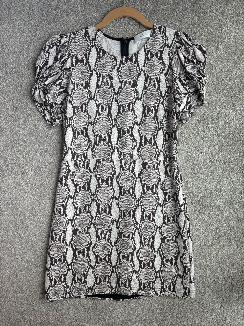 A.L.C. Snake-Print dark brown dress
